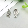 Antique silver sea conch pendants for DIY jewelry making with realistic spiral textures - 10*20mm / Antique Silver Conch (11188)