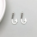Antique silver fish hook charms with nautical thread detail for DIY jewelry making - Fish Hook (15*30mm-7040)