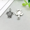 Antique silver sea turtle alloy pendant for DIY jewelry making with realistic detailing - 15*23mm / Antique Silver Sea Turtle (11264)