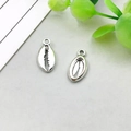 Antique silver alloy conch shell charms with realistic spiral texture and top loops for DIY - 8*18MM / Antique Silver Shell (11296)