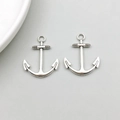 Set of two silver alloy anchor pendants for DIY jewelry making and accessories - Anchor (25*31mm-7049)