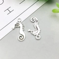 Antique silver seahorse pendant and connector for DIY jewelry making in zinc alloy - 15*30mm / Antique Silver Seahorse (11309)
