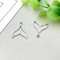 Silver hollow whale tail charms for DIY jewelry making, 2 pieces set in nautical style - 17*20mm / Antique Silver Hollow Fish Tail (15555)
