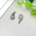 Antique silver seahorse dolphin pendant with grooved texture for DIY jewelry making - 6*15mm / Antique Silver Teardrop Ocean Shell (17311)