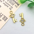 Antique gold alloy vintage key pendant for DIY jewelry making and crafting - 16x8mm / Antique Gold Vintage Key Style (11368)