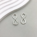 Ein Paar polierte Unendlichkeitssymbole aus Silberlegierung für DIY-Schmuck - Hochpolierter Verbinder (5272)