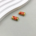 Chinese New Year koi fish pendant DIY accessory in matte gold and red enamel - Red Enamel Koi Fish Bead (18483)