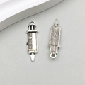 Antique silver syringe charm pendant for medical jewelry DIY with detailed markings - Medical Syringe (10430) / 9*30MM