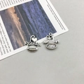 Antique silver football pendant with I Love Football engraving for DIY jewelry making - Antique Silver I Love Football Charm