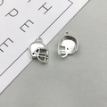 Ciondolo a forma di casco da football in lega d'argento vintage con griglia e anello - Casco da Baseball in Argento Antico (14x20mm)