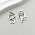 Antique silver stethoscope heart charms made of alloy for DIY jewelry making set of 2 - Medical Stethoscope (10433) / 12*23mm