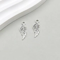 Lot de deux pendentifs ailes argentés vintage pour la création de bijoux DIY - Style Aile Plume Argent Antique (10052)