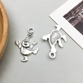Antique silver snowman alloy pendant with festive hat and scarf for DIY jewelry making - 1Pc Antique Silver Christmas Snowman (4076)