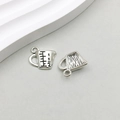 Silver alloy measuring cup pendant charm for DIY jewelry with fine scale markings - Medical Beaker (10438) / 15*15mm