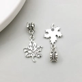 Detailed view of silver alloy maple leaf charms with large hole beads for DIY jewelry - Maple Leaf Shape (11464)
