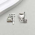 Antique silver alloy stethoscope charms for DIY jewelry making medical theme pendants - Medical Syringe (10439) / 12*19mm