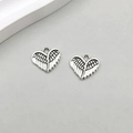 Pendentifs ailes en forme de cœur en alliage d'argent pour la création de bijoux DIY - Style Cœur Aile Argent Antique (13335)