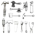 Kit de pendentifs outils en argent antique avec marteau et hache pour bijoux DIY - Série d'Outils Argent Antique Mixtes 13 (SN79)