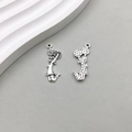 Ciondoli ragazza di ginnastica in argento antico per accessori gioielli fai da te - Ragazza di Cheerleading e Ginnastica / 10*28mm