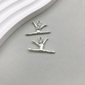 Ciondoli ginnasta in lega d'argento antico per accessori creazione gioielli fai-da-te - Ragazza Sportiva della Squadra di Cheerleading e Ginnastica / 15*27mm