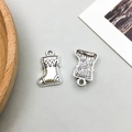 Antique silver Christmas stocking charms in alloy for DIY jewelry making pendants - 1Pc Antique Silver Christmas Shoe (8842)