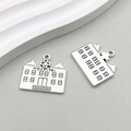 Antique silver hospital building charms in alloy for DIY jewelry crafting accessories - Rectangle Hospital (10605) / 21*23mm