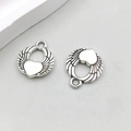 Antique silver alloy wing heart pendants for DIY jewelry making necklace accessories - Heart Wing (10054) / 15*18mm