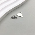 Ciondolo cuore 'I Love to Cheer' argento antico per creazione gioielli sportivi - Lettera Sportiva Cheer Cheerleading / 13*10mm