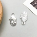 Antique silver Christmas Santa Claus charms for DIY jewelry making pendants - 1Pc Antique Silver Santa Claus Head (8847)