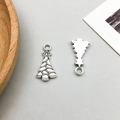Antique silver Christmas tree metal pendant set for DIY jewelry making and crafts - 1Pc Antique Silver Christmas Tree (8849)