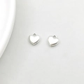 Paire de pendentifs coeur évidé en alliage argenté pour la création de bijoux DIY - Cœur Simple en Argent Antique (14096)