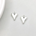 Lot de deux pendentifs cœur en alliage argent vintage pour bijoux DIY et colliers - Cœur 3D Argent Vintage (14099)