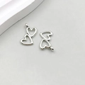 Silver hollow heart-shaped alloy charms for DIY necklaces and bracelet accessories - Antique Silver Double Heart (11435) / 16*18mm