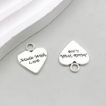 Antique silver heart charm with Made With Love engraving for DIY jewelry - Antique Silver made with love Letter (11641) / 17*19mm