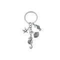 Llavero de caballito de mar estrella de mar concha en aleación de plata antigua - Estilo de Caballito de Mar Estrella de Mar Concha de Plata Antigua (ER551)