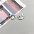 Antique silver vampire fang charms made of alloy for Halloween jewelry making - Antique Silver Teeth (14*17mm-5321)