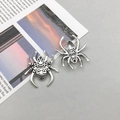Antique silver spider pendants in alloy metal for DIY jewelry making and Halloween crafts - Antique Silver Spider (25*28mm-5365)