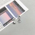 Antique silver cat pendant in alloy metal for DIY jewelry making and necklaces - Antique Silver Small Cat (11*17mm-6153)