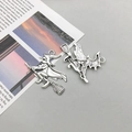 Antique silver wizard on broomstick alloy pendant charm for Halloween DIY jewelry - Antique Silver Wizard (32*38mm-7688)