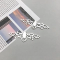 Gothic style silver filigree bat charms in antique finish for jewelry making - Antique Silver Bat (19*56mm-7716)