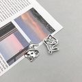 Antique silver wizard head charm with star detail for DIY jewelry making - Antique Silver Wizard Hat (20*33mm-10885)