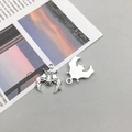 Antique silver bat pendants for DIY jewelry making featuring realistic 3D textures - Antique Silver Bat (16*19mm-1.6g-B297)