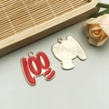 Macro view of red enamel number 100 alloy charms for DIY necklaces and bracelets - Red 100 Marks Style (16519)