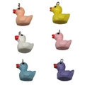 Set of colorful resin duck charms for DIY jewelry making in six pastel colors - Multicolor (Macaron Series)