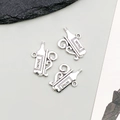 Antik-silberne Weinflaschen-Anhänger mit WINE-Gravur für DIY-Schmuckherstellung - Weinflasche (10559)