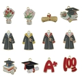 Colorful enamel graduation charms including graduation caps and diplomas for DIY jewelry - Graduation Season Series Styles Set (SN722)