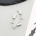 Drei hellsilberne Weinglas-Anhänger für DIY-Schmuck aus polierter Legierung für Ketten - Weinglas (10562)