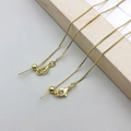 Adjustable golden box chains with lobster clasp and needle pins for DIY jewelry making - 14K Gold Universal Box Adjustable Chain (46cm)