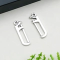 Mini pendentif scie à main en alliage argenté brillant pour bijoux et accessoires DIY - Scie à Outils Argent Antique 7*26mm (8525)