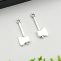 Pendentif hache en alliage argenté antique avec crochet pour colliers et bijoux DIY - Hache à Outils Argent Antique 10*25mm (11183)